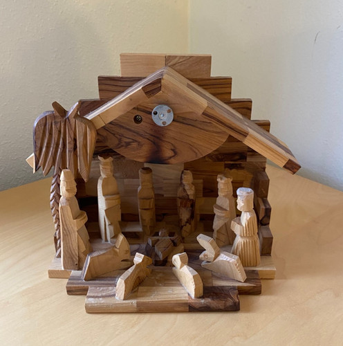 Holz krippe weihnachten - krippe,